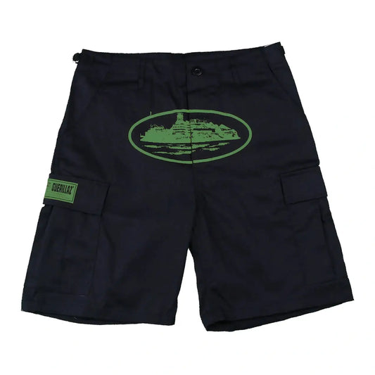 Alcatraz cargo shorts - black/green