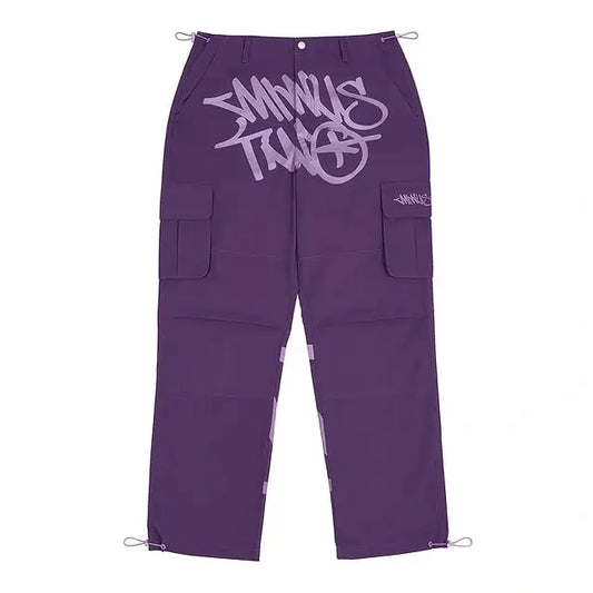Graphic Cargo Pants - Full Purple