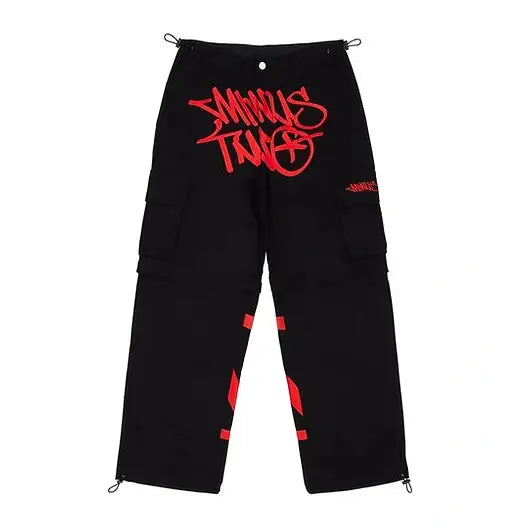 Graphic Cargo Pants - Red