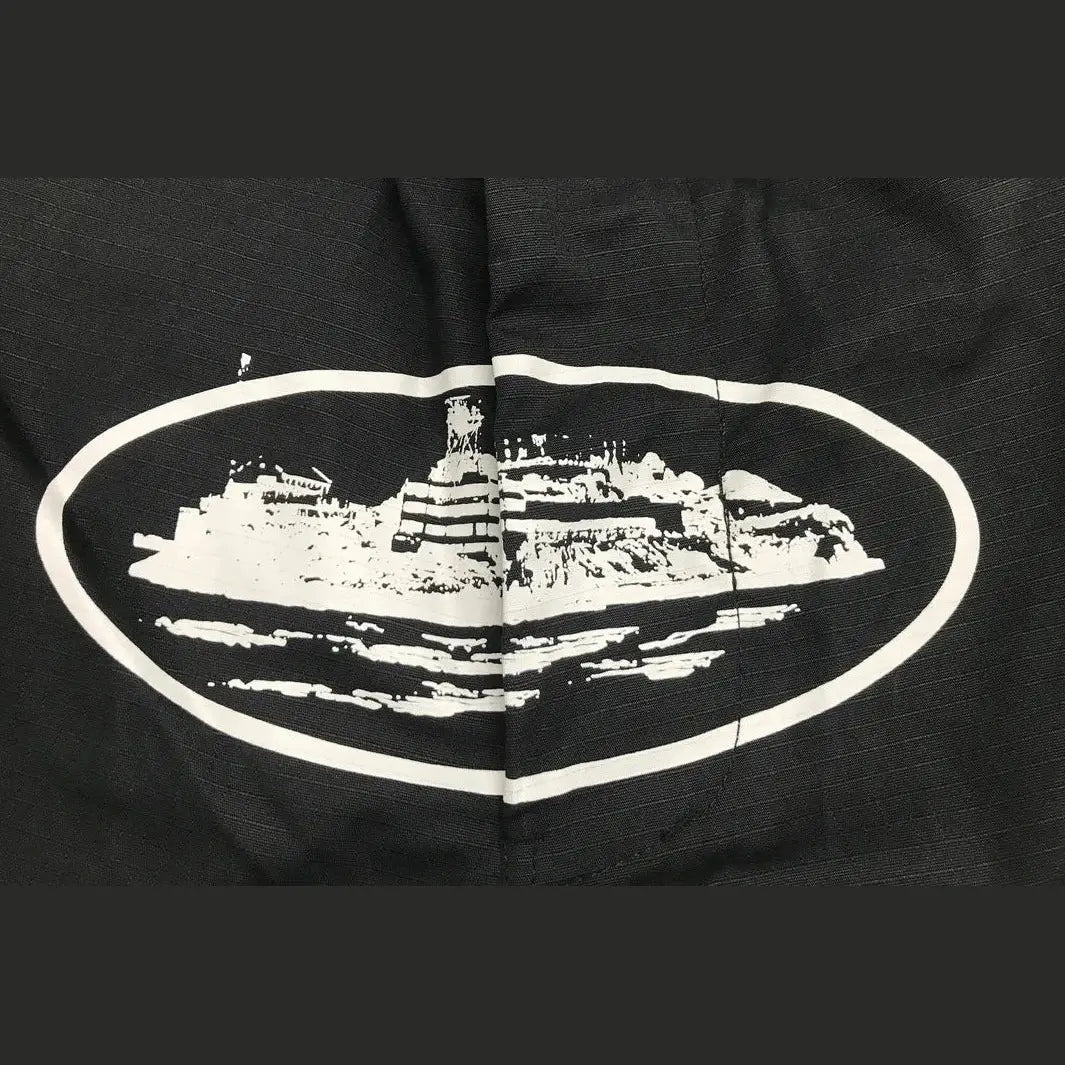 Alcatraz cargo shorts - black/white