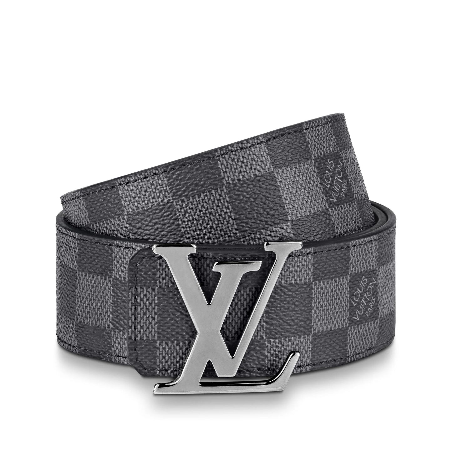 L-V Chequered Belt - Black and Silver