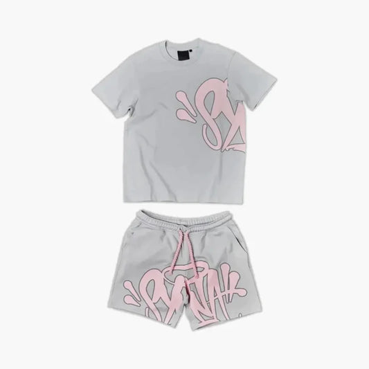 Synawrld short set - Grey/Pink