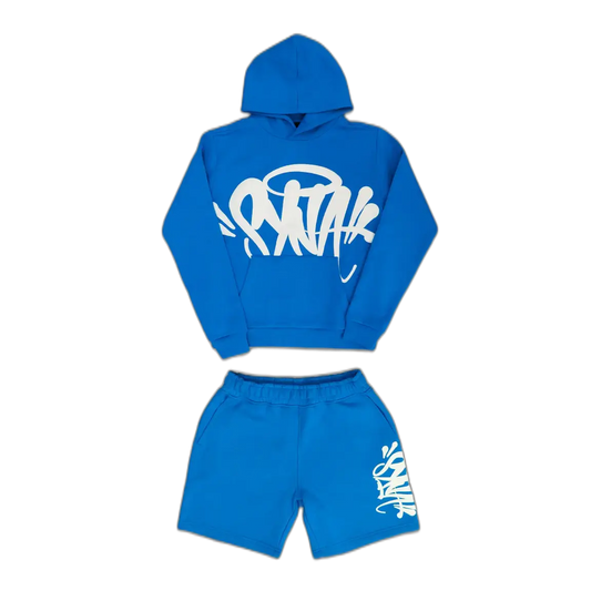 Synawrld hoodie/short set - Blue/White